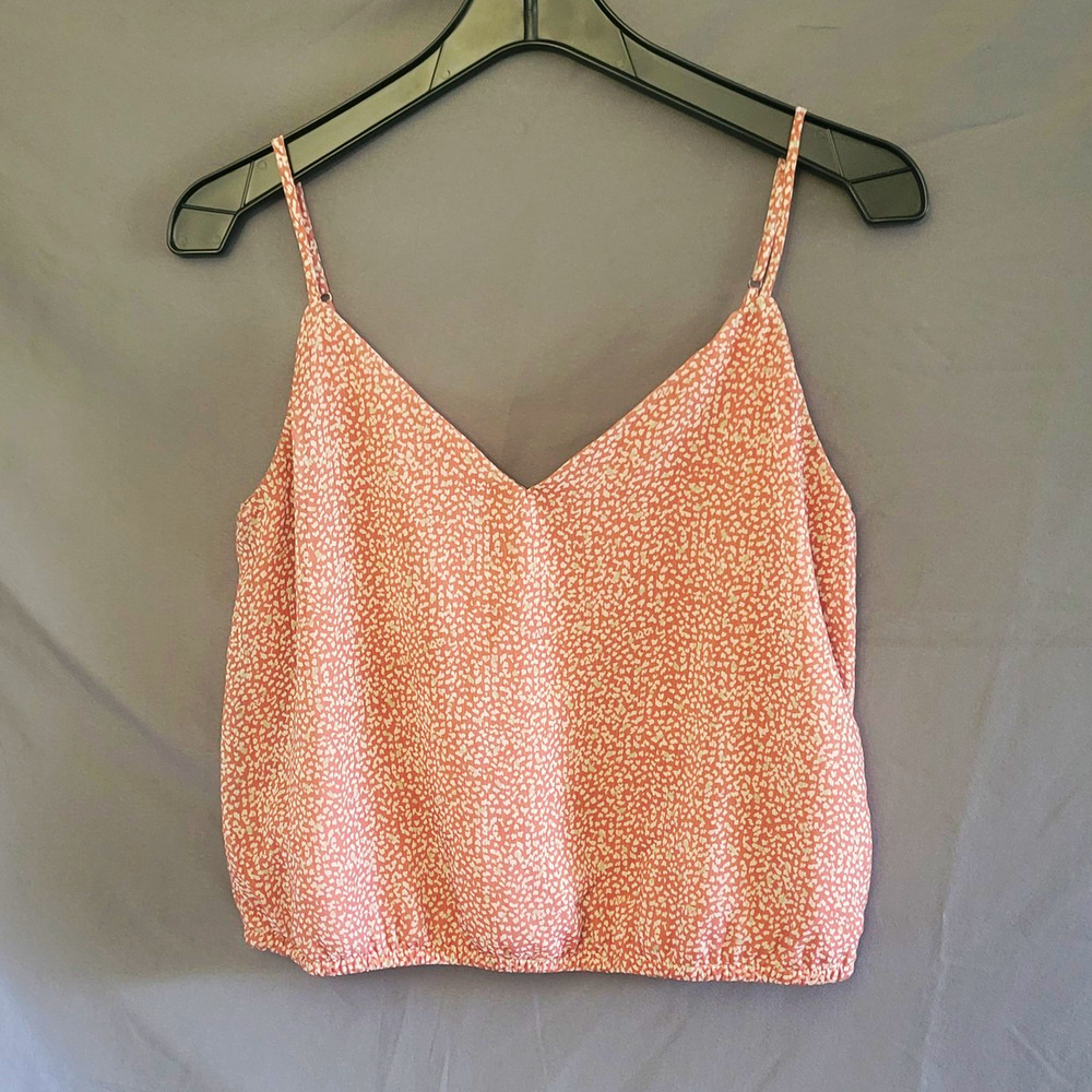 Nine Britton Women's Pink/White Speckled Camisole Tank Top Adjustable Straps S